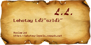 Lehotay László névjegykártya